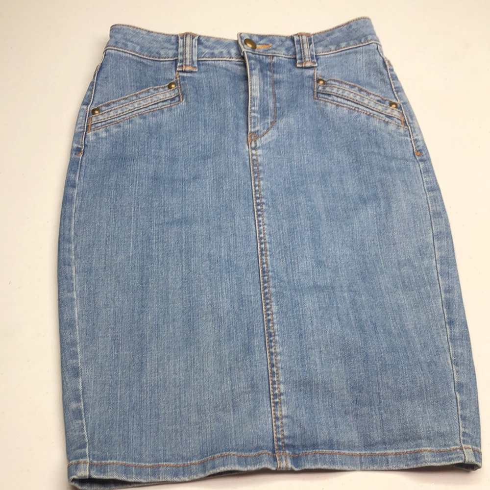 H&M Blue Pencil Skirt Knee-Length Casual